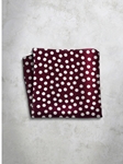 Blood Red Polka Dots Design Silk Satin Men's Handkerchief  | Italo Ferretti Super Class Collection | Sam's Tailoring