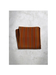 Black & Orange Stripes Design Silk Satin Men's Handkerchief  | Italo Ferretti Super Class Collection | Sam's Tailoring