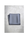Blue & Grey Stripes Design Silk Satin Men's Handkerchief | Italo Ferretti Super Class Collection | Sam's Tailoring