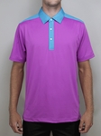 Fuschia "Del Mar" Contrast Yoke Polo Shirt | Betenly Golf Polos Collection | Sam's Tailoring