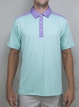 Mint "Del Mar" Contrast Yoke Polo Shirt | Betenly Golf Polos Collection | Sam's Tailoring