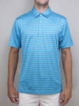 Aqua "Greer" Stripe Polo Shirt | Betenly Golf Polos Collection | Sam's Tailoring