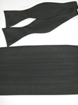 Robert Talbott Cumbbow 2 Piece Black Faille 010016G-01 - Bow Ties & Sets | Sam's Tailoring Fine Men's Clothing