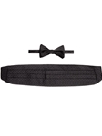 Black With Small White Pin Dot Cummerbund With Self Tie Bow Tie | Robert Talbott Fall 2016 Collection  | Sam's Tailoring