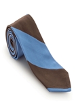 Light Blue and Brown Stripe Sudbury 7 Fold Tie | Robert Talbott Fall 2016 Collection  | Sam's Tailoring