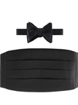 Black Solid Cummerbund with to be Tied Bow Tie | Robert Talbott Formal Wear   | Sam's Tailoring