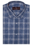 Blue & White Check Italian Linen Delave Estate Dress Shirt | Robert Talbott Spring 2017 Estate Shirts | Sam's Tailoring