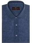 Blue Solid Linen Estate Sutter Classic Dress Shirt | Robert Talbott Spring 2017 Collection | Sam's Tailoring