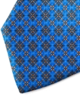 Blue and Brown Patterned Silk Tie | Italo Ferretti Spring Summer Collection | Sam's Tailoring