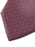 Blue and Red Patterned Silk Tie | Italo Ferretti Spring Summer Collection | Sam's Tailoring
