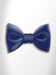 Blue With Black Polka Dot Silk Bow Tie | Italo Ferretti Spring Summer Collection | Sam's Tailoring