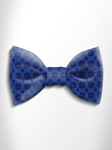 Navy Blue and Blue Patterned Silk Bow Tie | Italo Ferretti Spring Summer Collection | Sam's Tailoring