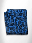 Black and Blue Patterned Silk Pocket Square | Italo Ferretti Spring Summer Collection | Sam's Tailoring