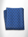 Brown and Blue Patterned Silk Pocket Square | Italo Ferretti Spring Summer Collection | Sam's Tailoring