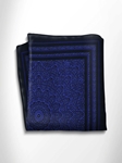 Blue With Black Bottom Lines Silk Pocket Square | Italo Ferretti Spring Summer Collection | Sam's Tailoring