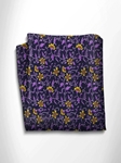 Violet and Blue Floral Patterned Silk Pocket Square | Italo Ferretti Spring Summer Collection | Sam's Tailoring