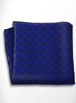 Blue with Black Patterned Silk Pocket Square | Italo Ferretti Spring Summer Collection | Sam's Tailoring