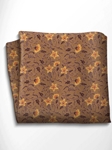 Orange and Brown Floral Patterned Silk Pocket Square | Italo Ferretti Spring Summer Collection | Sam's Tailoring