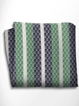 Black, Green and White Striped Silk Pocket Square | Italo Ferretti Spring Summer Collection | Sam's Tailoring