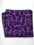 Black and Violet Patterned Silk Pocket Square | Italo Ferretti Spring Summer Collection | Sam's Tailoring