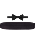 Black Faille Cummerbund with to be Tied Solid Bow Tie | Robert Talbott Formal Wear   | Sam's Tailoring
