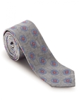 Grey With Blue and Red Sudbury 7 Fold Tie  | Robert Talbott Spring 2017 Collection | Sam's Tailoring