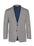 Grey Plaid Super 130's Wool Traveler Jacket| Hickey Freeman Traveler Collection | Sam's Tailoring