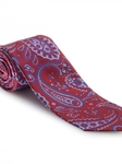 Red, Blue and Sky Paisley Best of Class Extra Long Tie | Robert Talbott Spring 2017 Collection | Sam's Tailoring
