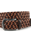 Brown Multi Italian Mini Strand Woven Stretch Leather Belt |  Torino leather Spring 2017 | Sam's Tailoring