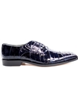 Navy Genuien Eel and Ostrich Mare Shoe | Belvedere Spring 2017 Collection | Sams Tailoring