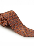 Orange, Blue and White Geometric Print 7 Fold Tie | Spring/Summer Collection | Sam's Tailoring Fine Men Clothing