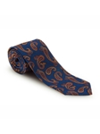 Blue and Gold Paisley Sudbury 7 Fold Tie | Seven Fold Fall Ties Collection | Sam's Tailoring Fine Men Clothing