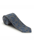 Grey and Blue Paisley Sudbury 7 Fold Tie | Seven Fold Fall Ties Collection | Sam's Tailoring Fine Men Clothing