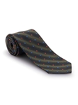 Green, Orange and Blue Geometric Seven Fold Tie | Seven Fold Fall Ties Collection | Sam's Tailoring Fine Men Clothing