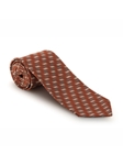 Orange, Grey and White Geometric Seven Fold Tie | Seven Fold Fall Ties Collection | Sam's Tailoring Fine Men Clothing