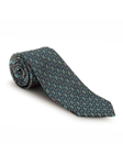 Black and Teal Geometric Lucia Highlands Estate Tie | Robert Talbott Estate Ties Collection | Sam's Tailoring