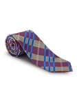 Beet, Blue, Gold and White Plaid Estate Tie | Robert Talbott Estate Ties Collection | Sam's Tailoring