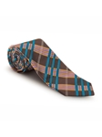 Brown, Teal, Gold, White and Pink Plaid Estate Tie | Robert Talbott Estate Ties Collection | Sam's Tailoring