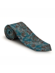 Aqua Floral Over Print Edgefield Plaid Estate Tie | Robert Talbott Estate Ties Collection | Sam's Tailoring