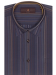 Navy, Brown and Blue Stripe Classic Sport Shirt | Robert Talbott Sport Shirts Collection  | Sam's Tailoring Fine Men Clothing