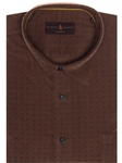 Brown with Navy Over Print Classic Fit Sport Shirt | Robert Talbott Sport Shirts Collection  | Sam's Tailoring Fine Men Clothing