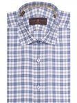 White & Blue Plaid Crespi III Tailored Sport Shirt | Robert Talbott Sport Shirts Collection  | Sam's Tailoring Fine Men Clothing