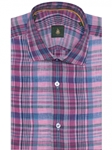 Pink, Sky & Navy Plaid Crespi III Tailored Sport Shirt | Robert Talbott Sport Shirts Collection  | Sam's Tailoring Fine Men Clothing