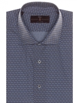Sky and Navy Poplin Print Estate Tailored Dress Shirt | Robert Talbott Fall Dress Shirts | Sam's Tailoring Fine Men Clothing