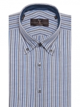 Light Grey with Navy Twill Stripe Estate Tailored Dress Shirt | Robert Talbott Fall Dress Collection | Sam's Tailoring Fine Men Clothing