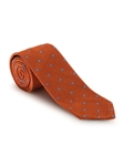 Orange With Blue Dots British Mogador Seven Fold Tie | 7 Fold Ties Collection | Sam's Tailoring Fine Men Clothing