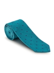 Aqua With Blue Dots British Mogador Seven Fold Tie | 7 Fold Ties Collection | Sam's Tailoring Fine Men Clothing