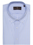 Sky Lux Poplin Check Estate Sutter Tailored Dress Shirt | Robert Talbott Dress Shirts Collection | Sam's Tailoring Fine Men Clothing