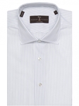 Navy and White Stripe Estate Sutter Tailored Dress Shirt | Robert Talbott Dress Shirts Collection | Sam's Tailoring Fine Men Clothing