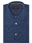 Blue Paisley Over Print Crespi IV Sport Shirt | Sport Shirts Collection | Sams Tailoring Fine Men Clothing